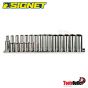1/2" DR.7PC DEEP SOCKET W/CLIP RAIL METRIC ลูกบ็อกซ์ยาว 6 เหลี่ยม SQ.1/2" ชุด 7อัน SIGNET #13437