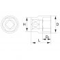 Socket bit ลูกบ๊อกยาวรู 3/8"-6 เหลี่ยม PALMERA รุ่น 253.00