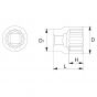 Socket bit ลูกบ๊อกรู 1/2"-12 เหลี่ยม PALMERA รุ่น 256.000