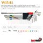 SUPER BALL WRENCH หกเหลี่ยมหัวบอลสีขาว 9 อันชุด WISE รุ่น SBL-1000-1.5-10 มิล มีด้าม