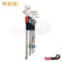 SUPER BALL WRENCH หกเหลี่ยมหัวบอลสีขาว 9 อันชุด WISE รุ่น SBL-1000-1.5-10 มิล มีด้าม