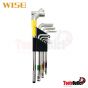 SUPER BALL WRENCH หกเหลี่ยมหัวบอล9อันชุดพร้อมด้ามขัน WISE รุ่น SBR-1000-1.5-10 มิล