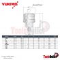 Taper type drill chuck หัวสว่านรูเกลียว YUKIWA รุ่น 6.5EL ขนาด0.5-6.5มิล รู3/8"X24