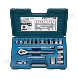 1/2” 20PCS MM SOCKET SET (W/13594) B/M CASE B (MODIFY CASE2002) บ๊อกซ์ชุด 20 อัน 1/2” SIGNET #13720