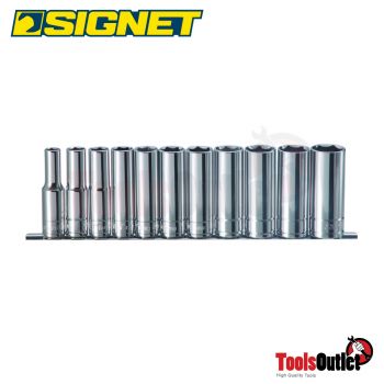 3/8” SOCKET SET ลูกบ๊อกซ์ 6 เหลี่ยม 3/8”ชุด SIGNET