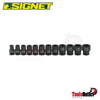 3/8" DR. 12 PC MM IMPACT SET (8-19 MM.) บ็อกซ์ลมชุด 12 อัน SQ.3/8" 8-19 มม. SIGNET #22193