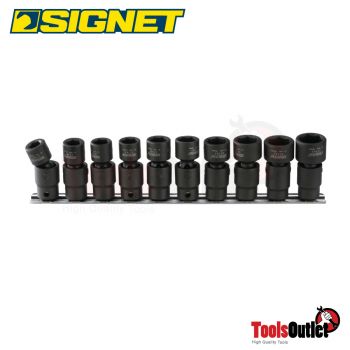 3/8” 10 PCS. IMPACT SOCKET SET 10-19 MM บ๊อกซ์ลมชุด 10 อัน 3/8” SIGNET #22391