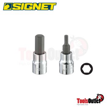 3/8” HEX BIT SOCKET, 48 MML บ๊อกซ์เดือยโผล่ยาว 48 มม. 3/8” - หกเหลี่ยม SIGNET