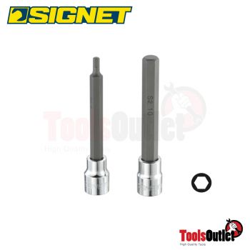 3/8” HEX LONG BIT SOCKET 100 MM OVERALL LENGTH บ๊อกซ์เดือยโผล่ยาว 100 มม. 3/8” - หกเหลี่ยม SIGNET