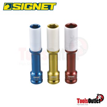 1/2" DR.150 MM DEEP IMPACT SOCKET ชุดลูกบ๊อกซ์ลมยาว 150 มม SQ.1/2" 3 อัน (17-19-21 MM) SIGNET #23392