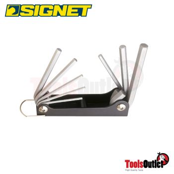 9 PC FOLDING HEX KEY SET ประแจหกเหลี่ยมแบบพับเก็บได้ 8 อัน 2.5-10 มม. SIGNET #36277