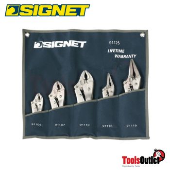 5PC LOCKING PLIER SET ชุดคีมล็อก 5 อัน SIGNET #91125TWN