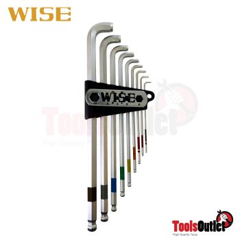 STICK BALL WRENCH หกเหลี่ยมหัวบอลยาวคอสั้น WISE รุ่น SBS-2000 - 1.5-10 มิล