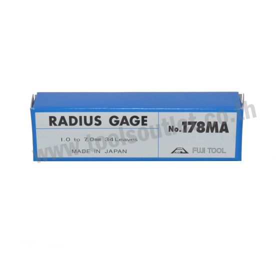Radius Gauge เกจวัดรัศมีแบบพับเก็บได้ 34ใบ/ชุด Fujitool รุ่น 178MA