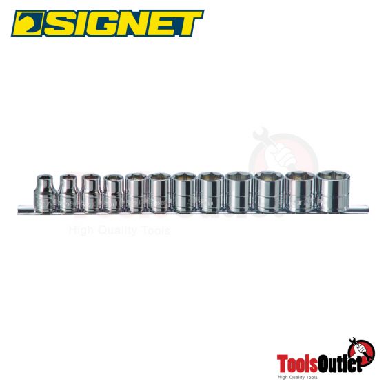 3/8” SOCKET SET ลูกบ๊อกซ์ 6 เหลี่ยม 3/8”ชุด SIGNET