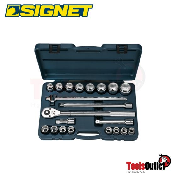 3/4" DR. 21 PC MM SOCKET SET DE บ็อกซ์ชุด 21 อัน SQ.3/4" SIGNET #14721