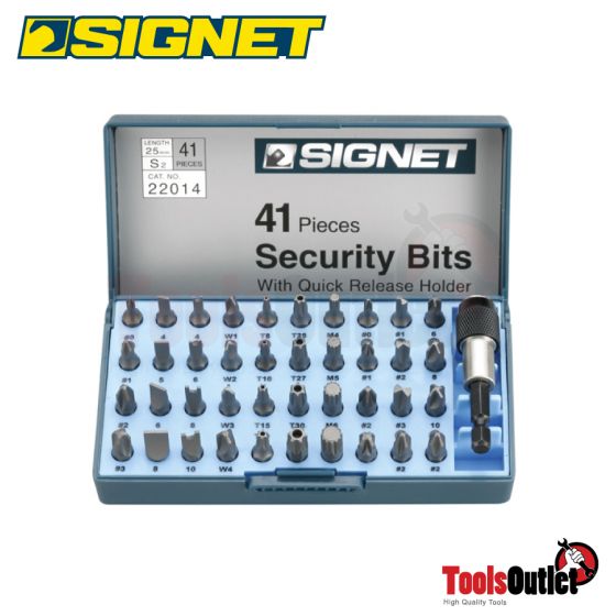 41 PCS. SECURITY BITS WITH QUICK RELEASE HOLDER ชุดดอกไขควง 41 อันพร้อมด้ามจับ SIGNET #22014