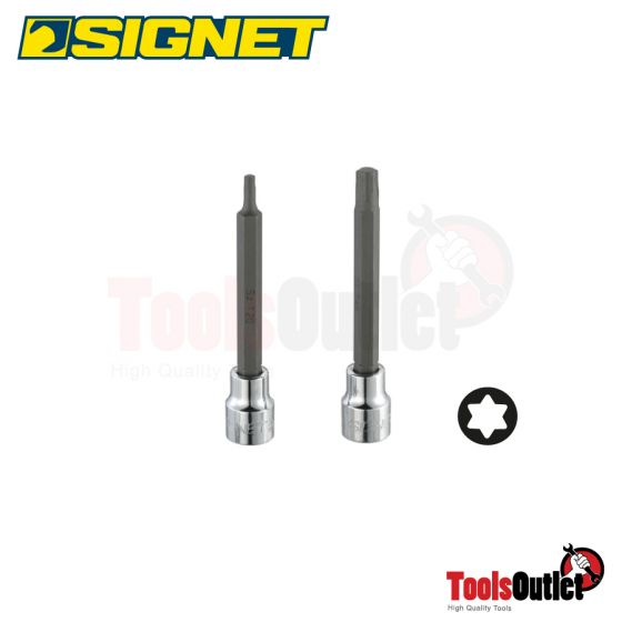 3/8” TORX LONG BIT SOCKETS , 100MML บ๊อกซ์เดือยโผล่ยาว 100 มม. 3/8” - TORX SIGNET