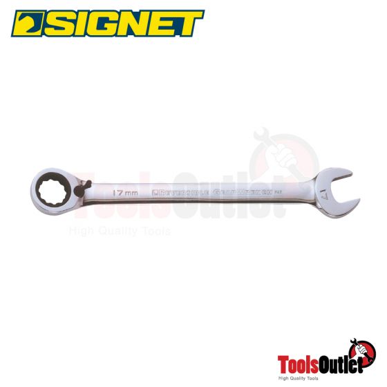 REVERS GEAR WRENCH SATIN FINISH ประแจปากตายแหวนข้างฟรีซ้าย - ขวา SIGNET