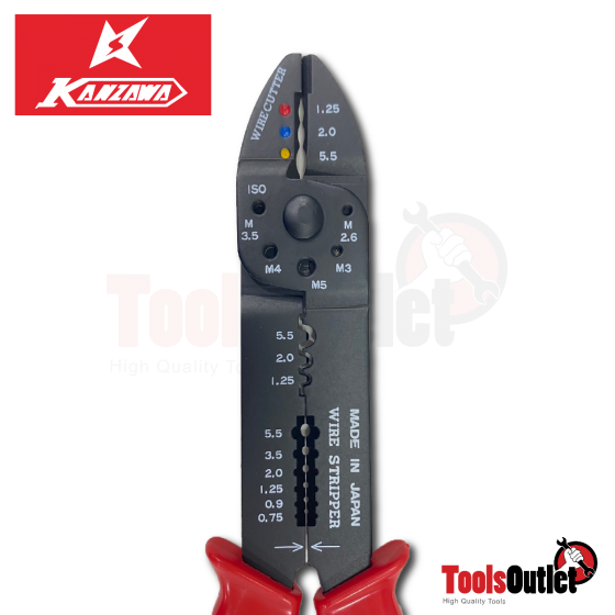 Crimping Pliers คีมย้ำหางปลาตัด-ปอกสายไฟ Kanzawa รุ่น 400-A
