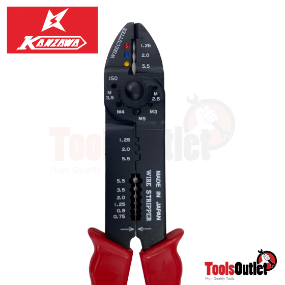 Crimping Pliers คีมย้ำหางปลาตัด-ปอกสายไฟ Kanzawa รุ่น 500-A