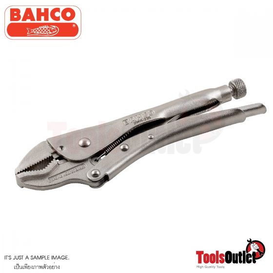 Grip Locking Pliers with Flat Jaws and Longitudinal Section คีมล๊อคปากตรงมีช่องโค้งข้างใน ยาว 190 มิล BAHCO รุ่น 2968-190
