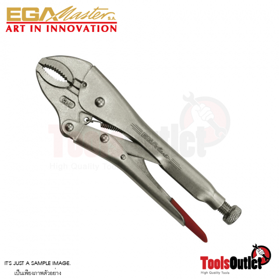 GRIP PLIER CURVED JAW WITH WIRE CUTTER TITACROM® คีมล๊อคปากโค้งมีปากตัดลวด EGAMASTER 5" #62177