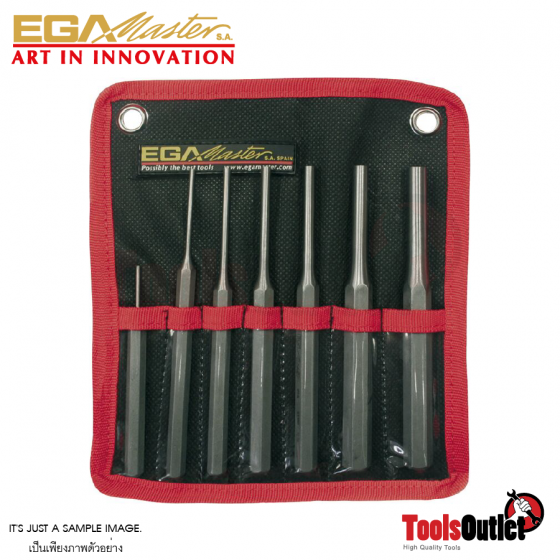SET 7 PIN PUNCHES เหล็กส่งปลายตรงชุด EGAMASTER #63763