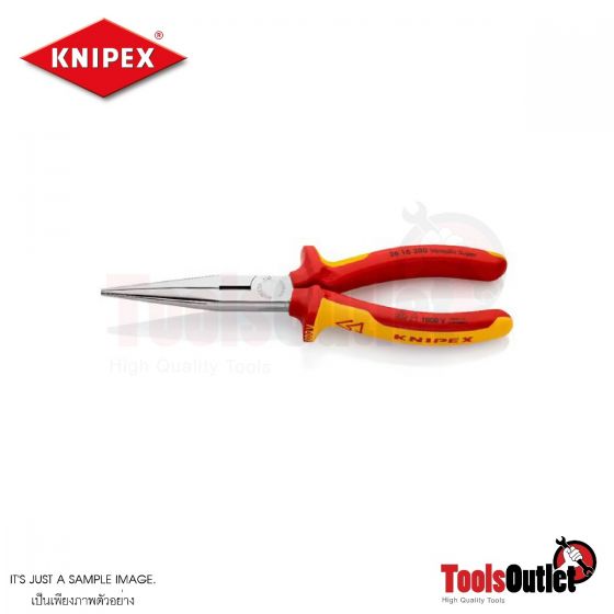 Flachrundzange mit Schneide คีมปากแหลม 1000V KNIPEX 26 16 200