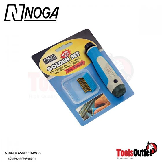 GOLDEN SET ชุดใบมีด TiN 10 ใบพร้อมด้าม NOGA รุ่น NG8002