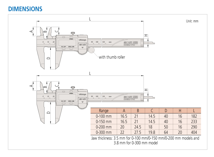 Digital Caliper Mitutoyo 500 Series